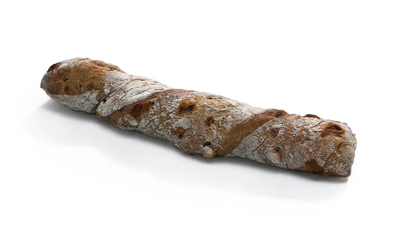 Flute met noten en rozijnen